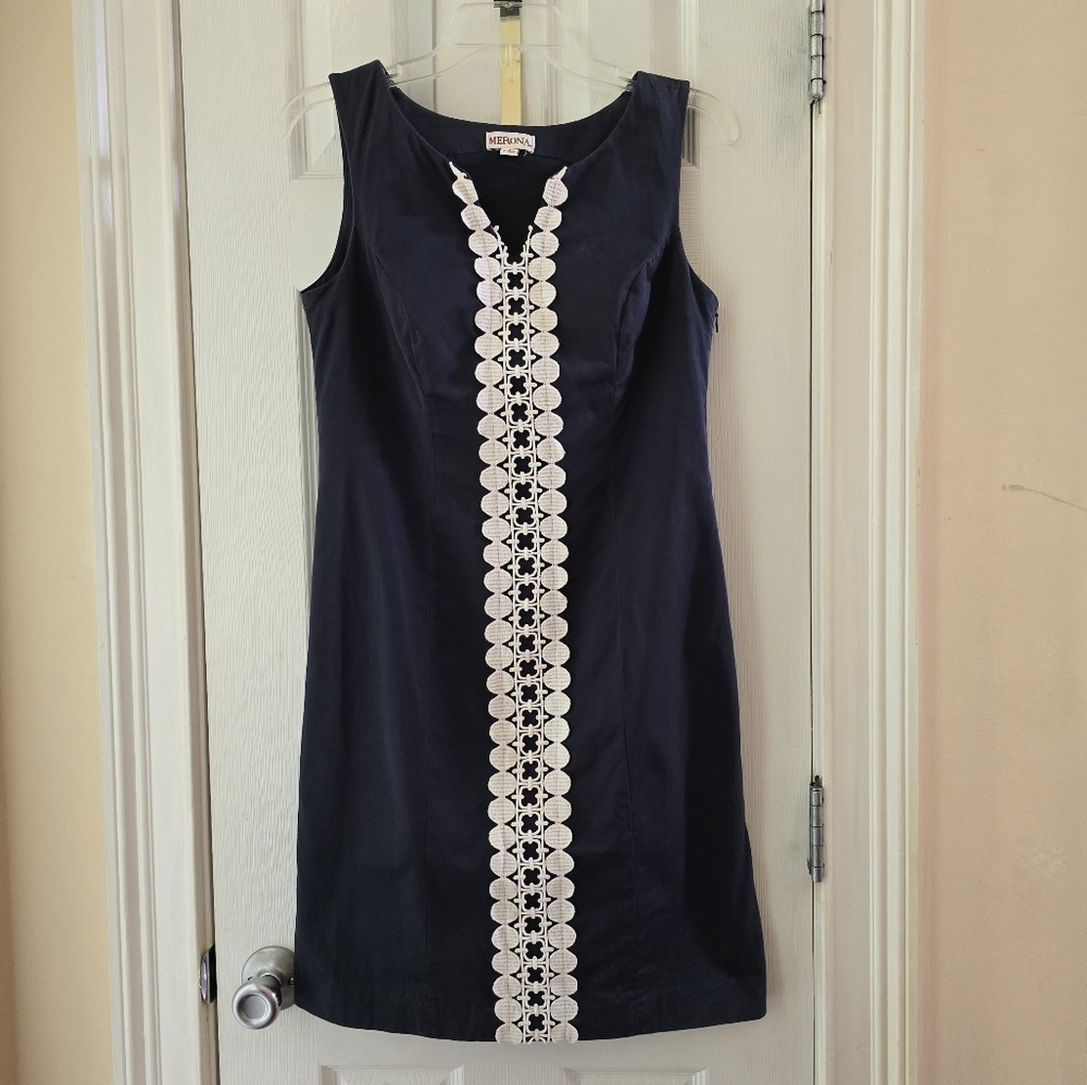 Merona Sleeveless Navy Shift Dress Size 4